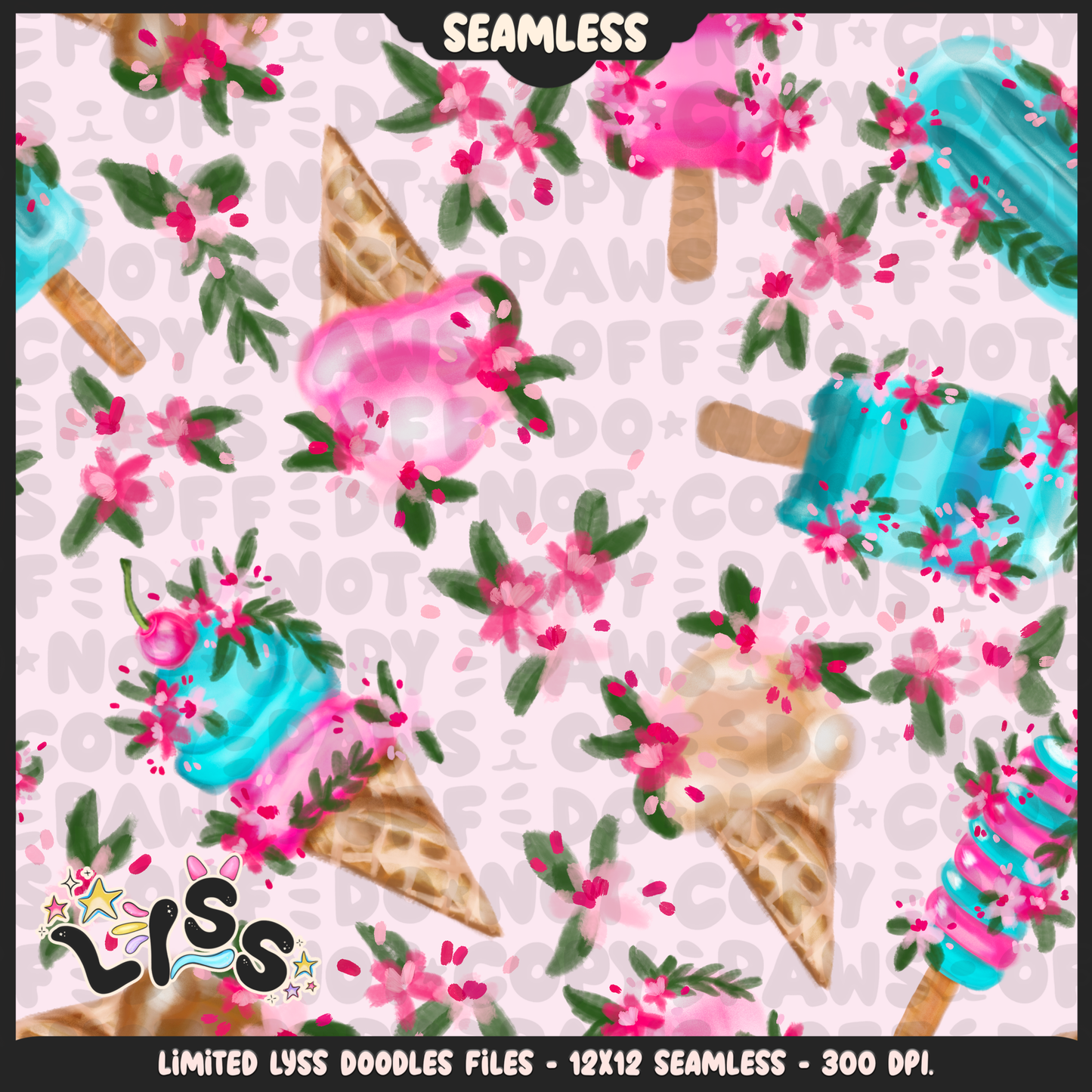 2024 - Lyss Doodles - Seamless - Mains - Tululla Summer - 24LD113