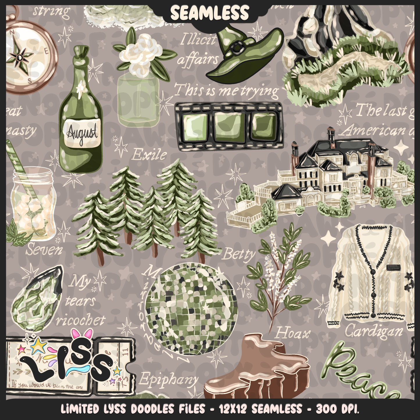 2024 - Lyss Doodles - Seamless - Mains - Tay Collab - Lore - 24LD019