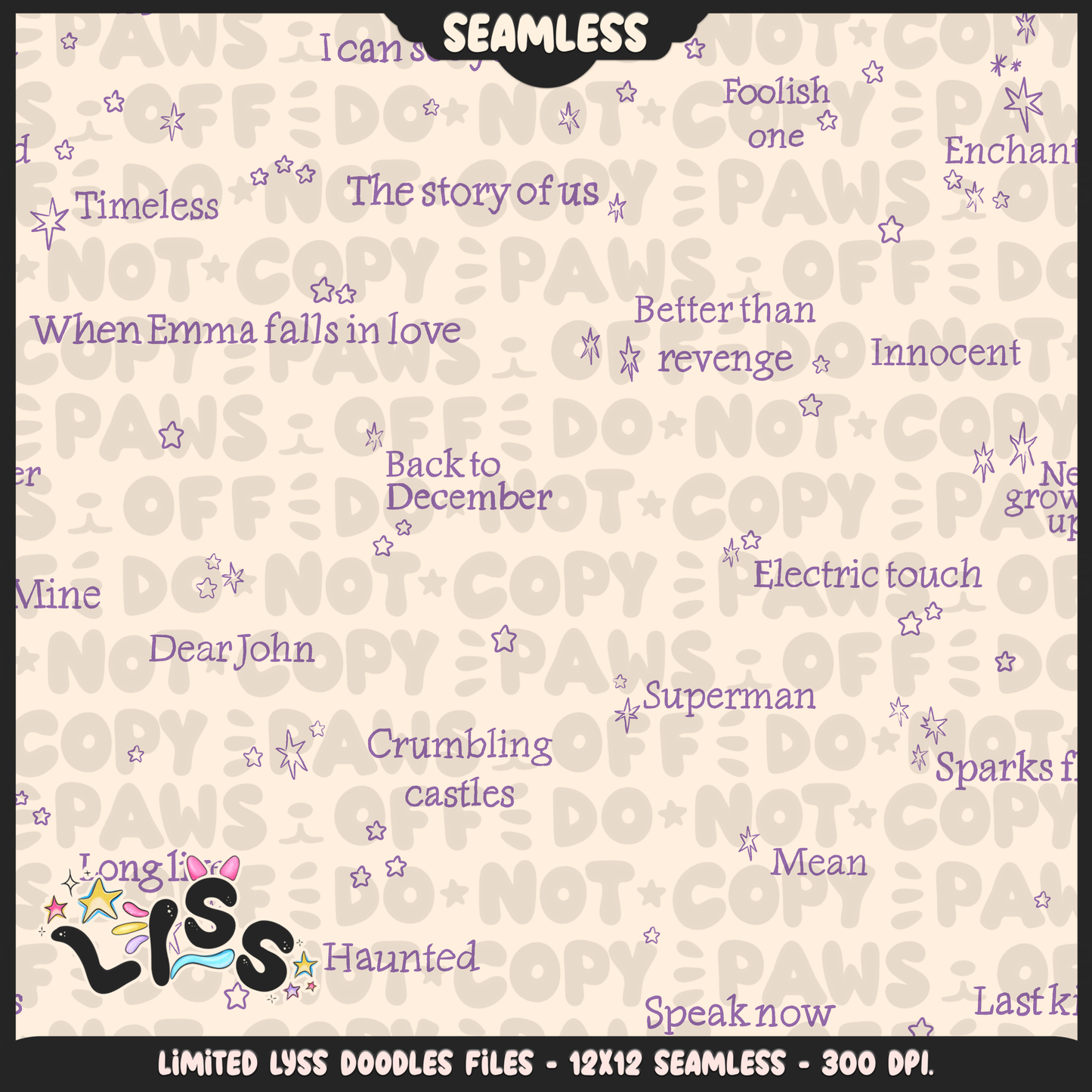 2024 - Lyss Doodles - Coordinates - Tay Collab - Speak - 24LD020