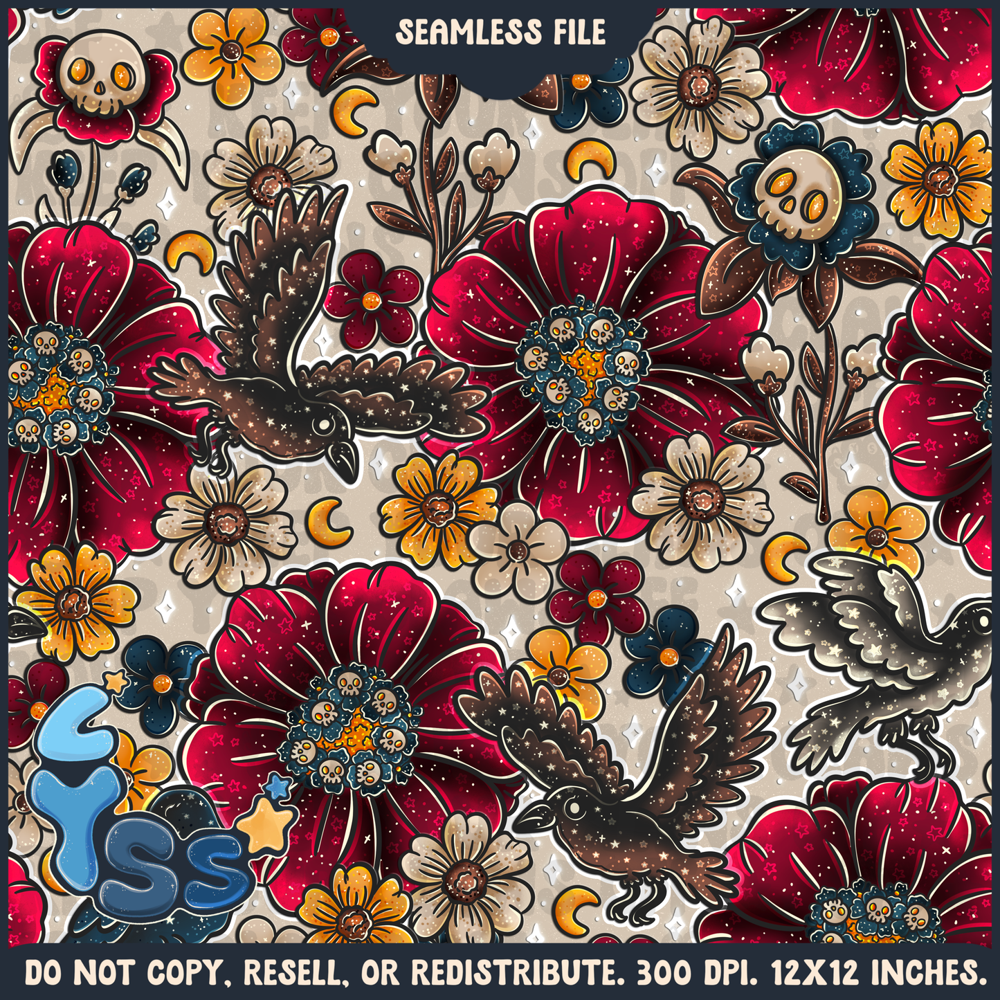 2025 - Lyss Doodles - Seamless - Mains - Vampire's Garden - 25LD010