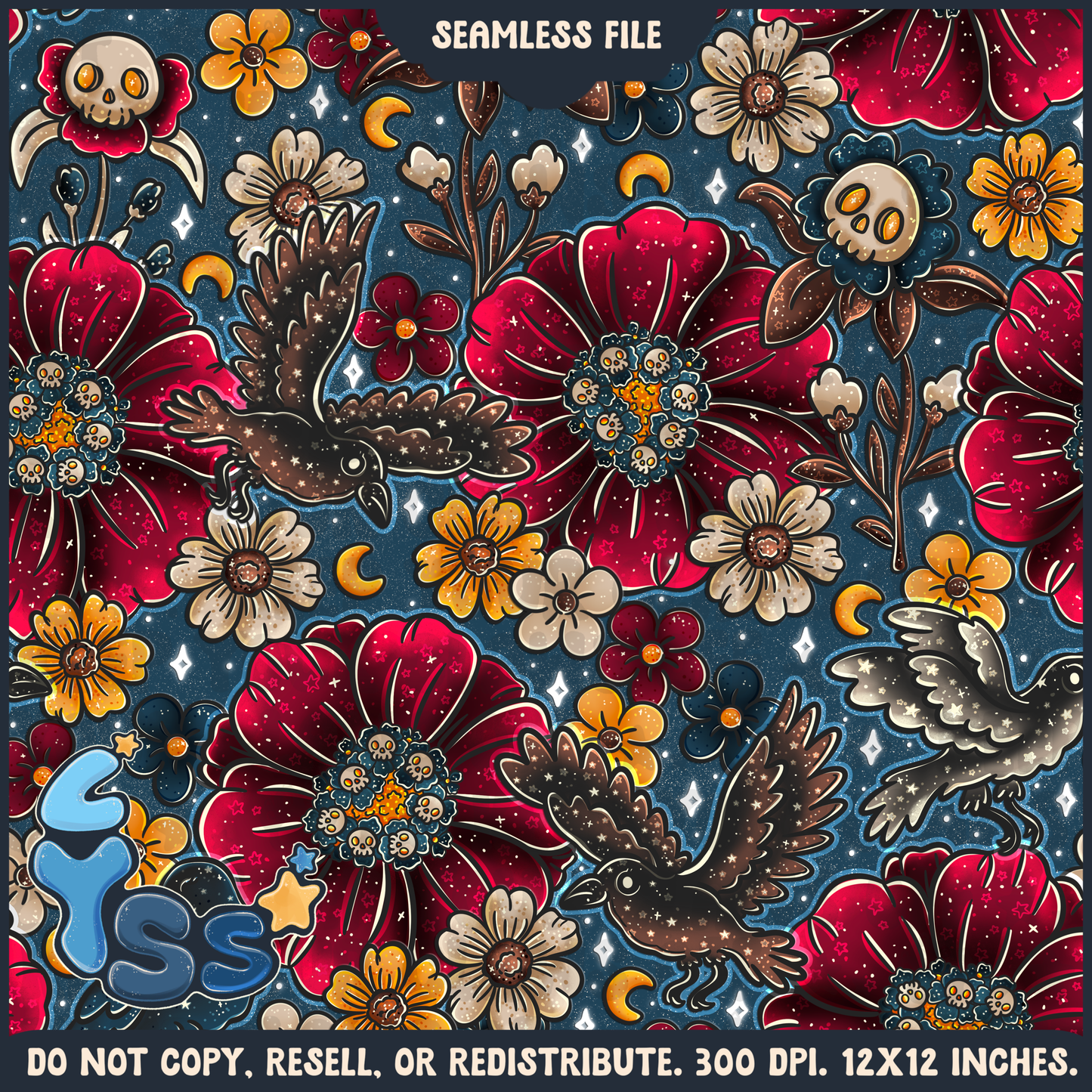 2025 - Lyss Doodles - Seamless - Mains - Vampire's Garden - 25LD010