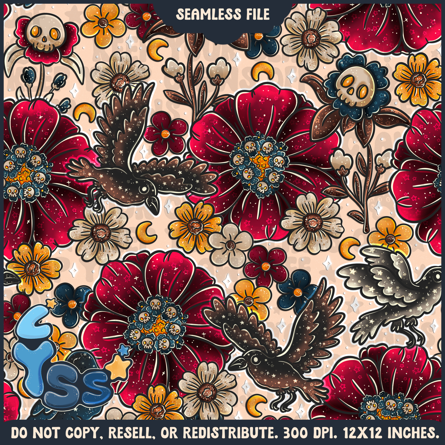 2025 - Lyss Doodles - Seamless - Mains - Vampire's Garden - 25LD010