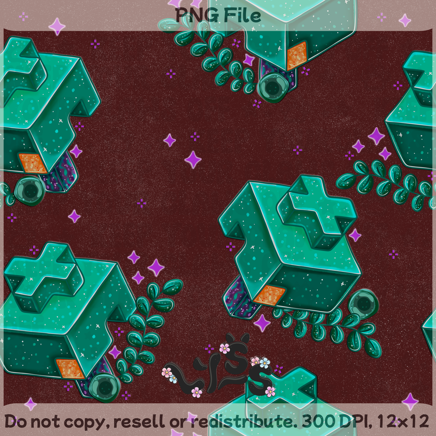 2025 - Lyss Doodles - Coordinates - Warped Forest - Nether - 25LD031