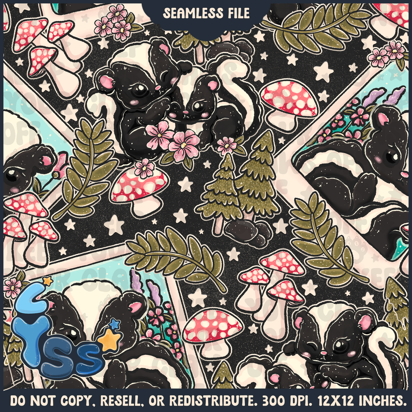2024 - Lyss Doodles - Seamless - Mains - Woodland Animals - 24LD082