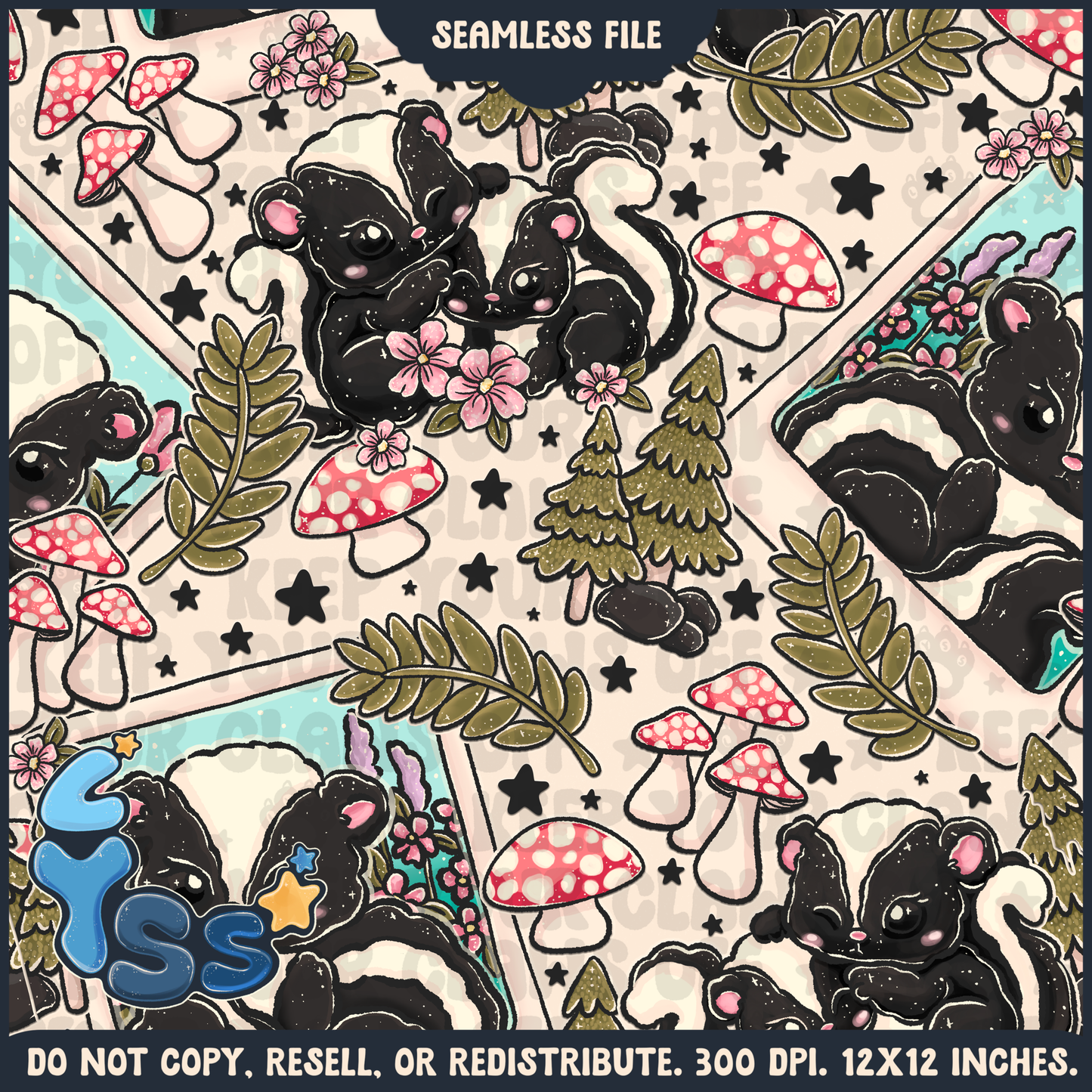 2024 - Lyss Doodles - Seamless - Mains - Woodland Animals - 24LD082
