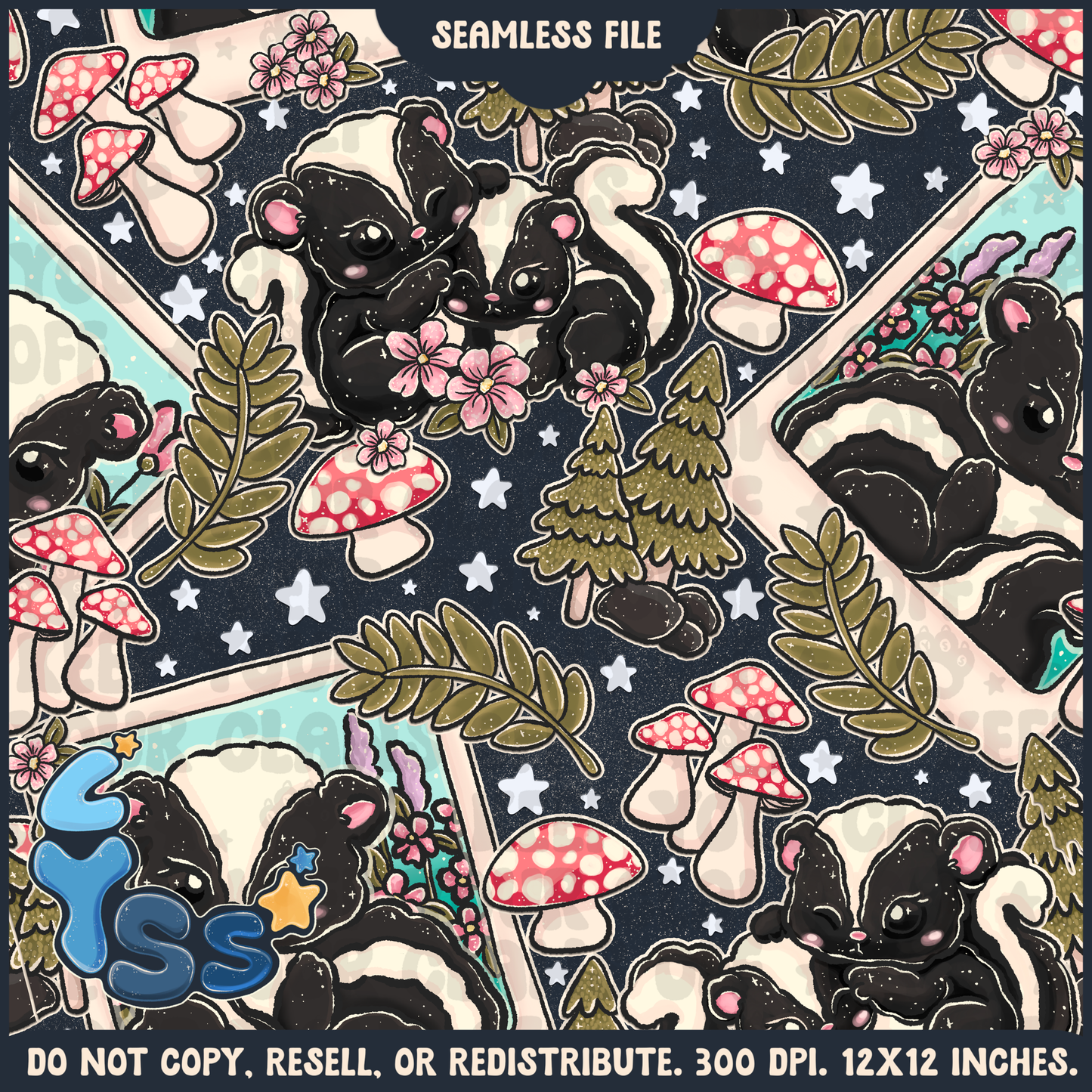 2024 - Lyss Doodles - Seamless - Mains - Woodland Animals - 24LD082