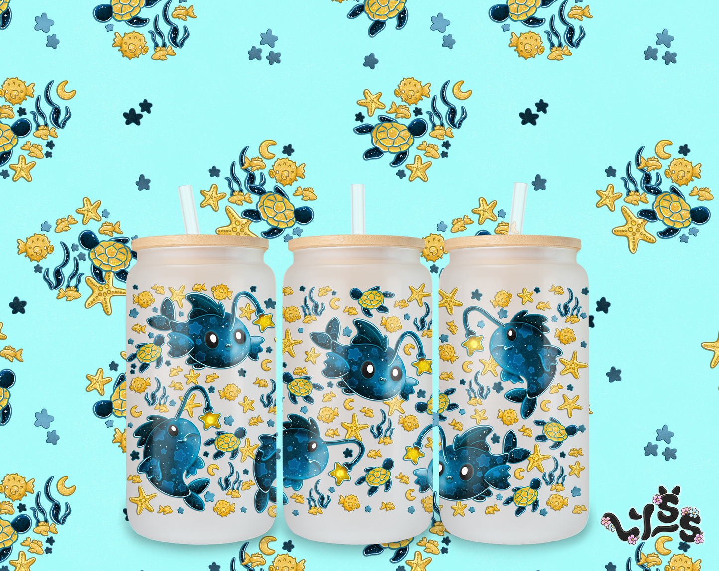 2025 - Lyss Doodles - Tumbler Wrap Files - Twilight Tide - 25LD029