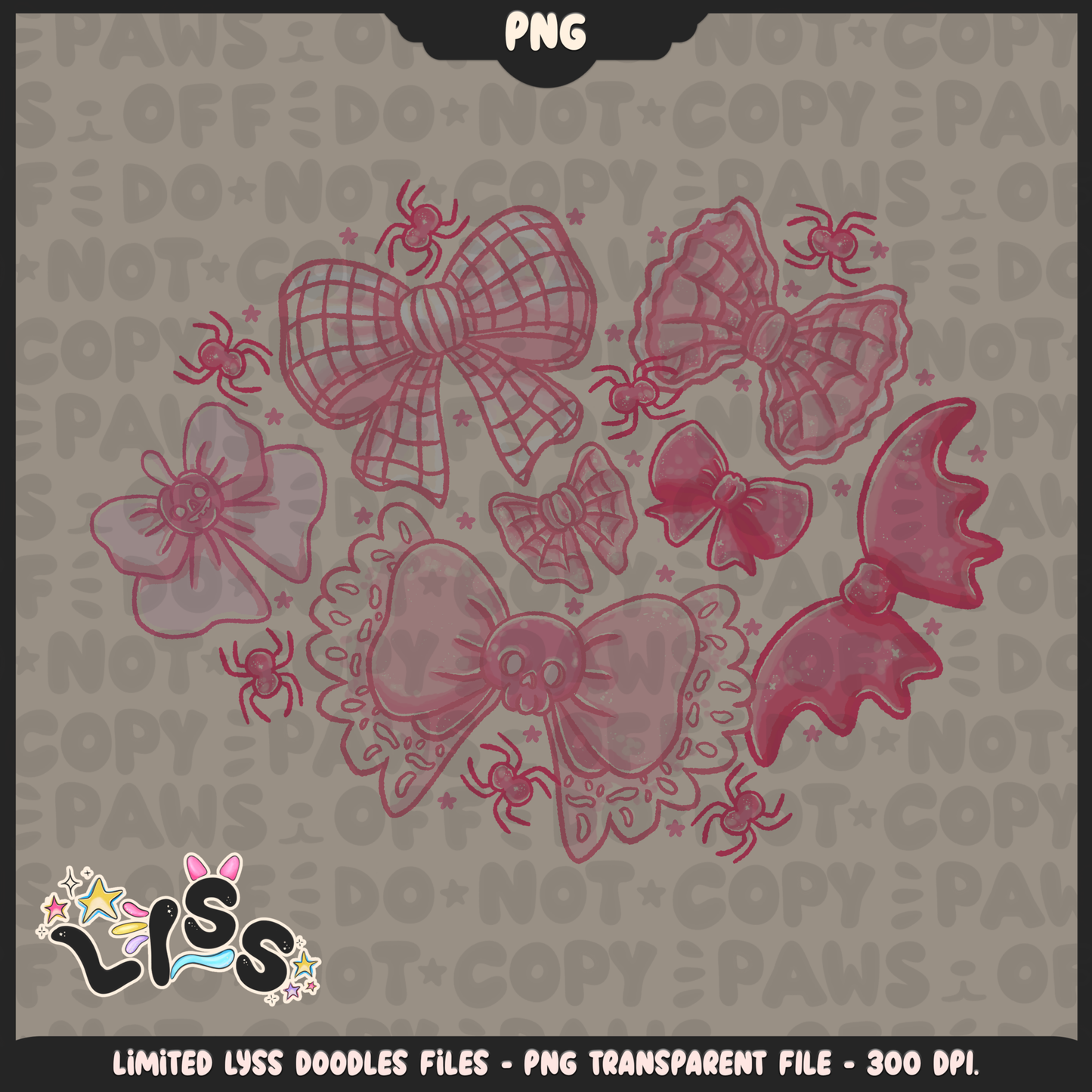 2024 - Lyss Doodles - PNG Files - Spooky Bows - 24LD065