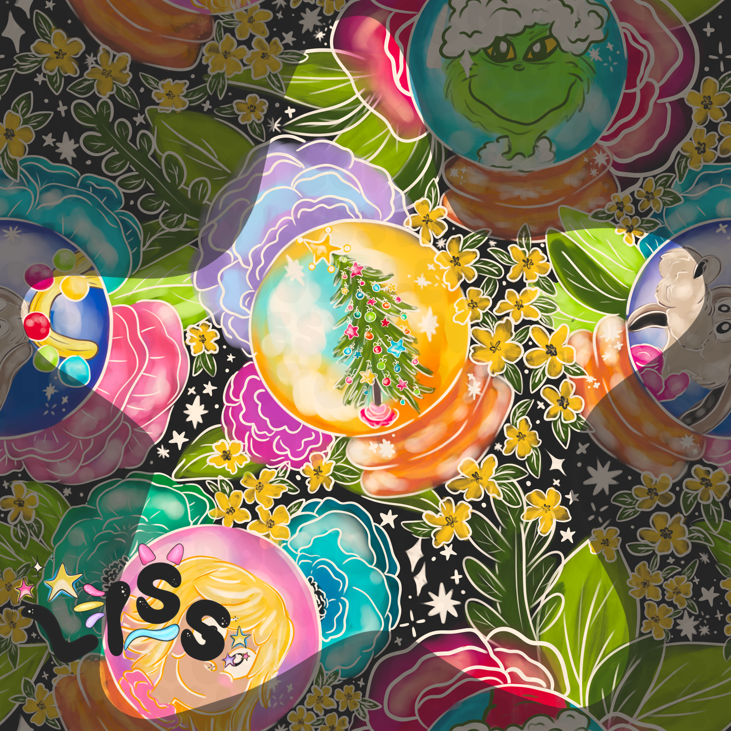 2023 - Lyss Doodles - Seamless - Mains - The Ville Floral - 23LD007