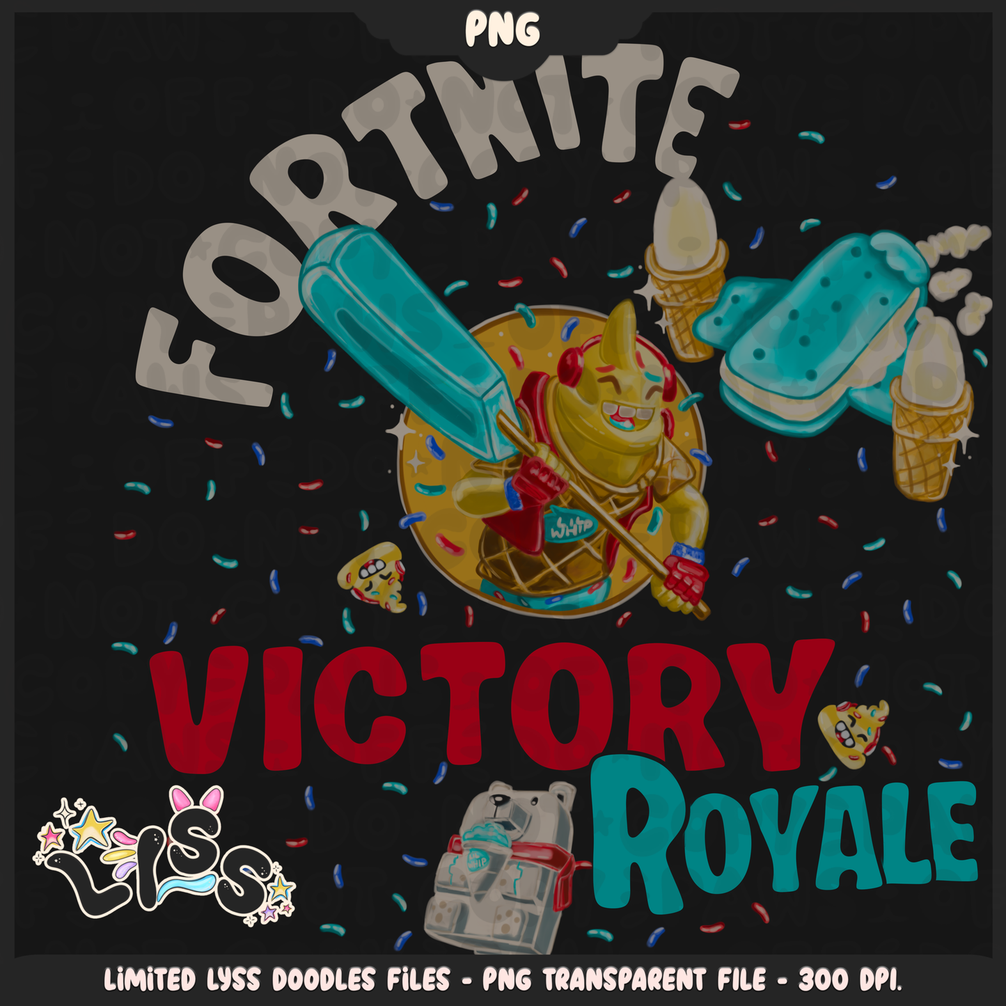 2024 - Lyss Doodles - PNG Files - Fort Battle - Ice Cream