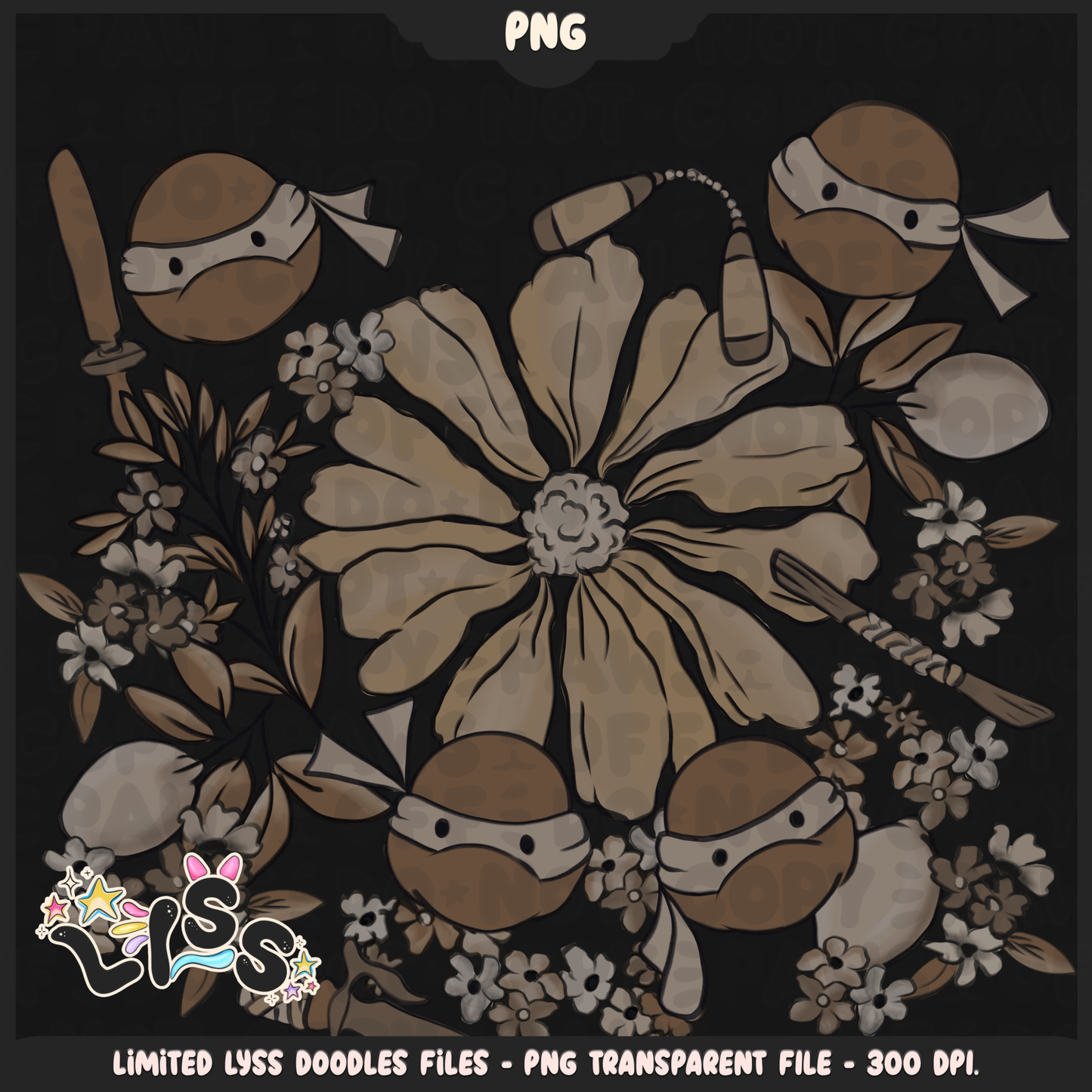 2024 - Lyss Doodles - PNG Files - Beige Characters - 24LD014