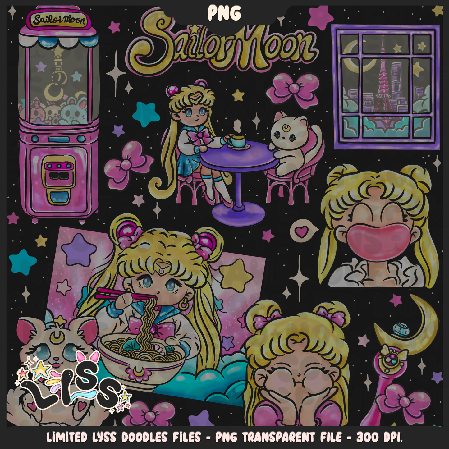 2024 - Lyss Doodles - PNG Files - Moon Cafe