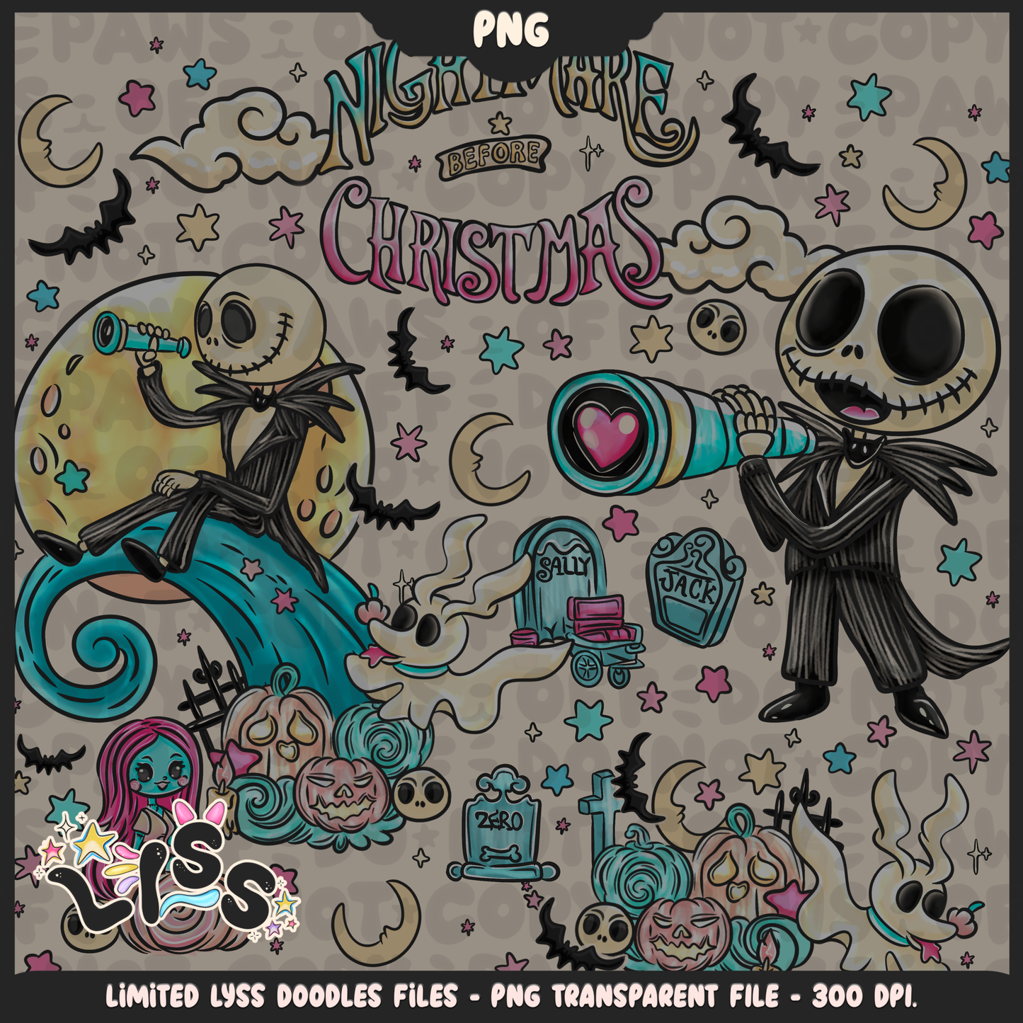 2024 - Lyss Doodles - PNG Files - Celestial Nightmare - 24LD036