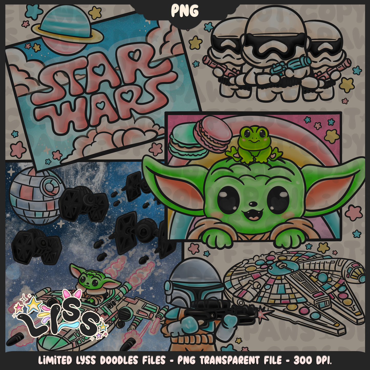 2024 - Lyss Doodles - PNG Files - May the Fourth Event - Space Battle - 24LD044