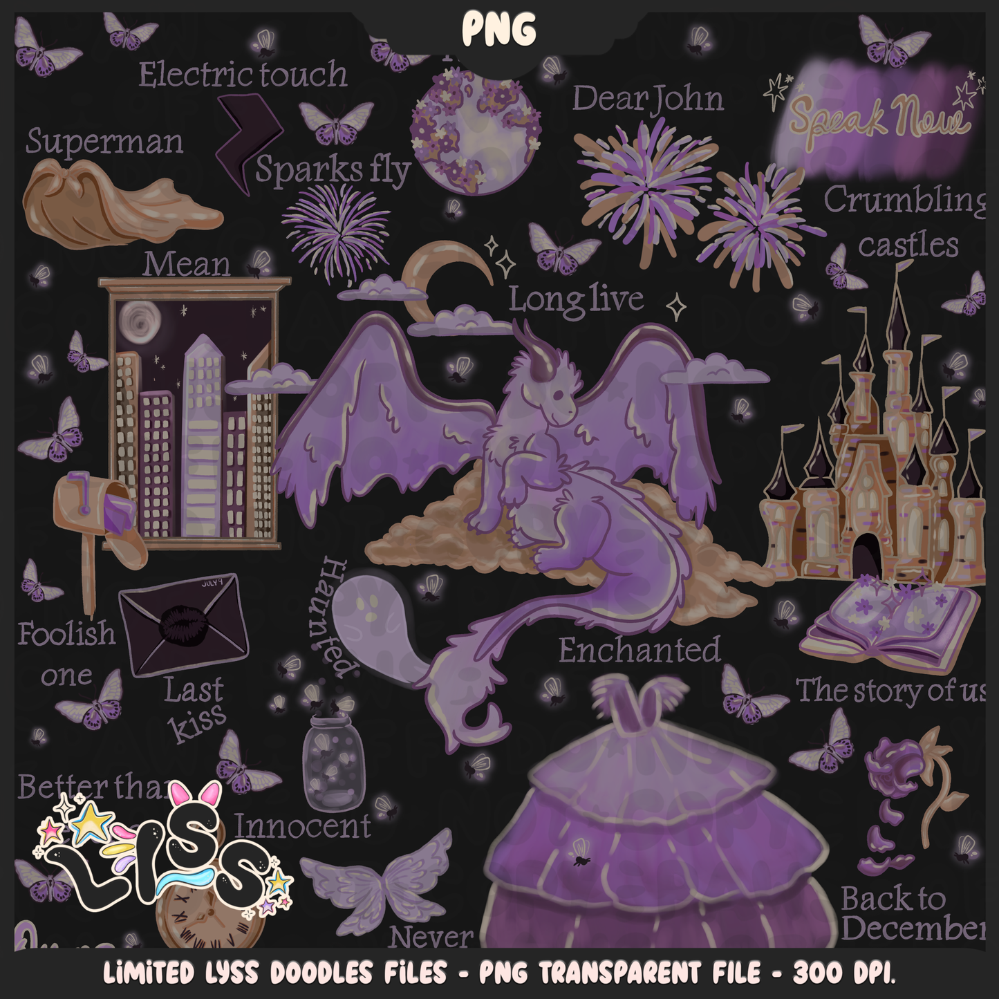 2024 - Lyss Doodles - PNG Files - Tay Collab - Speak - 24LD020