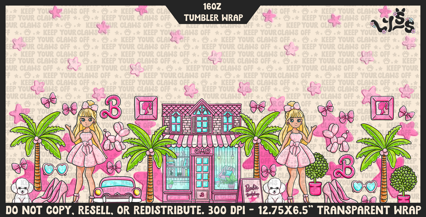 2025 - Lyss Doodles - Tumbler Wrap Files - Malibu Bookstore - 25LD021