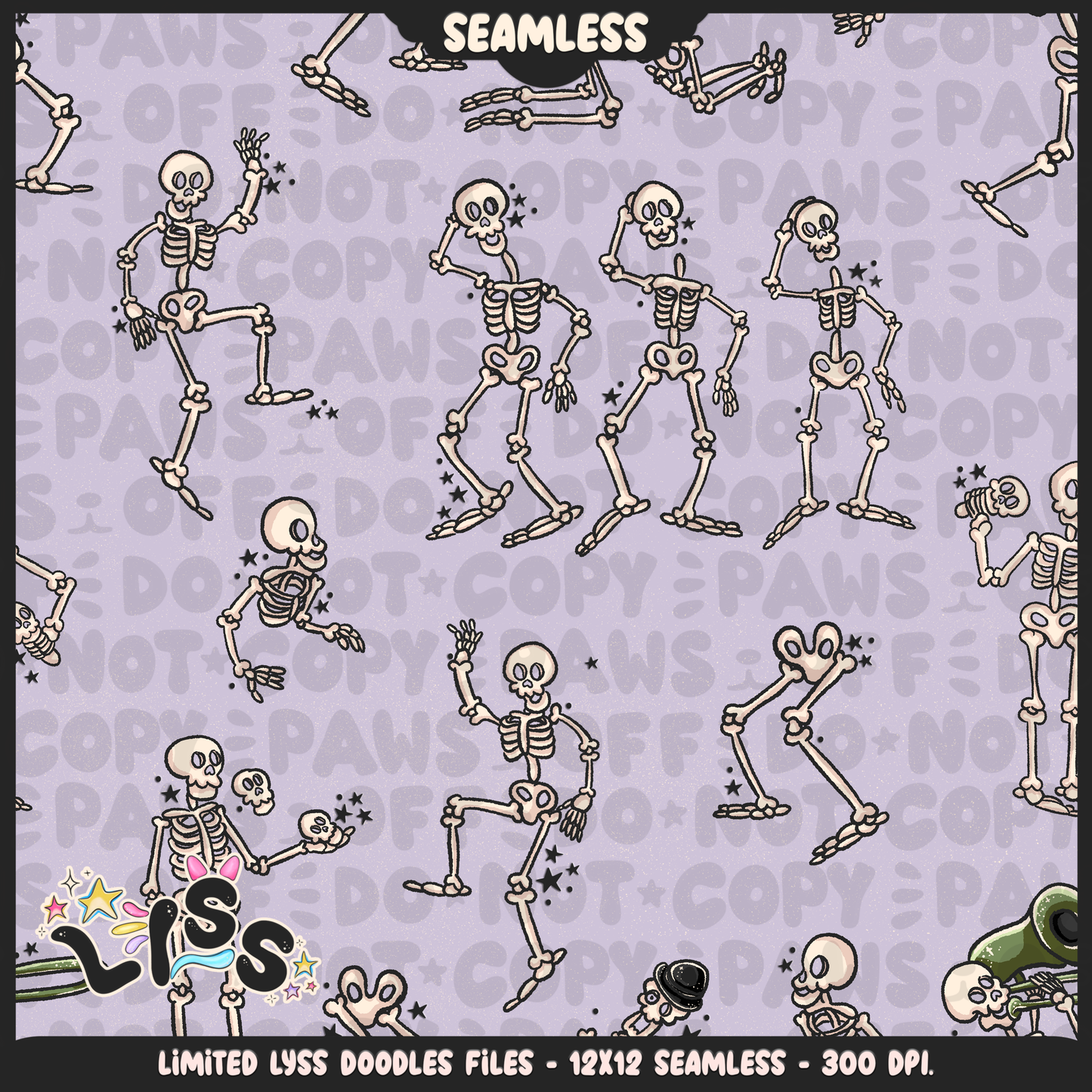 2024 - Lyss Doodles - Seamless - Coordinates - Skelly Bride Comic - 24LD075