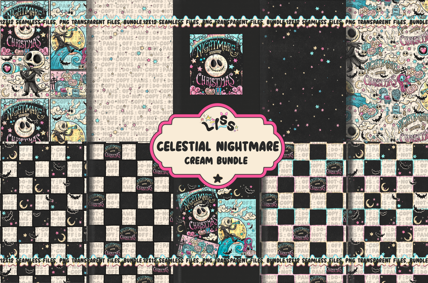 Lyss Doodles - Seamless - BUNDLES - Celestial Nightmare - 24LD036