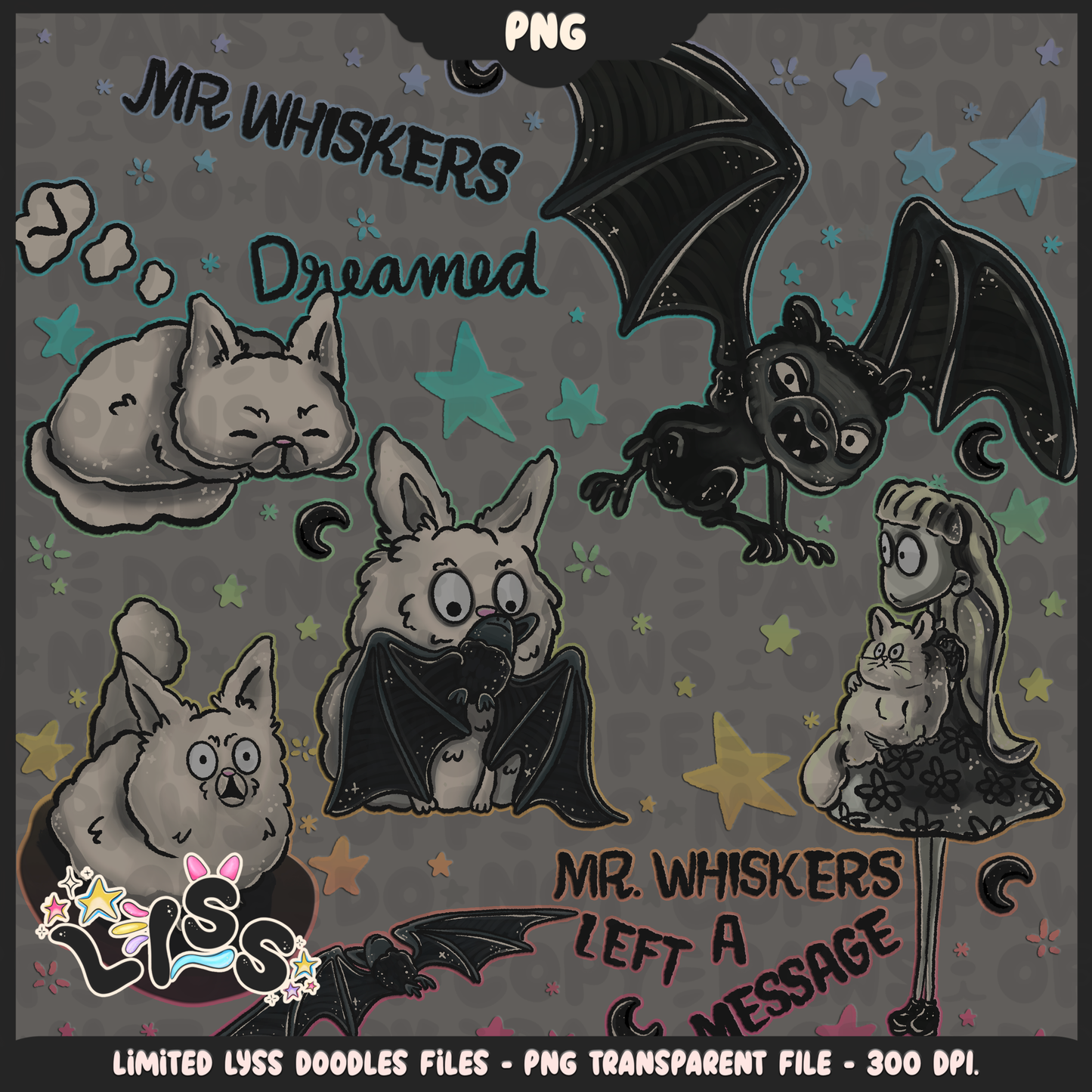 2024 - Lyss Doodles - Transparent - PNG - Franken Woof - 24LD076