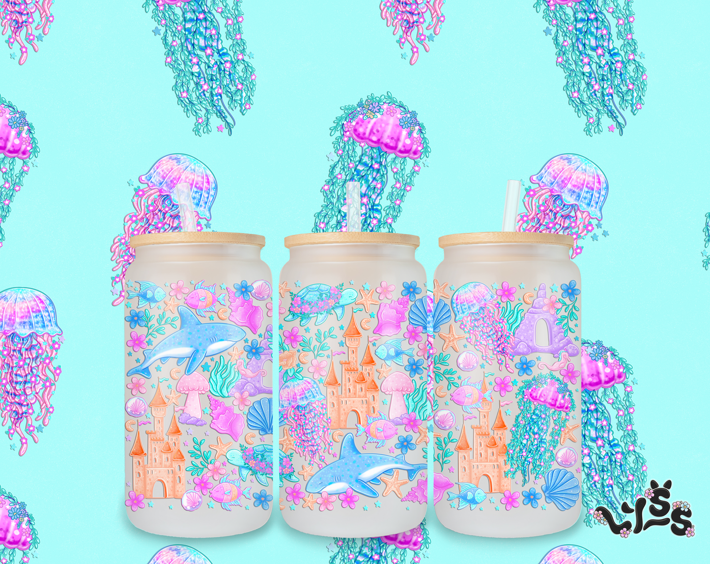 2025 - Lyss Doodles - Tumbler Wrap Files - Magical Ocean - 25LD027