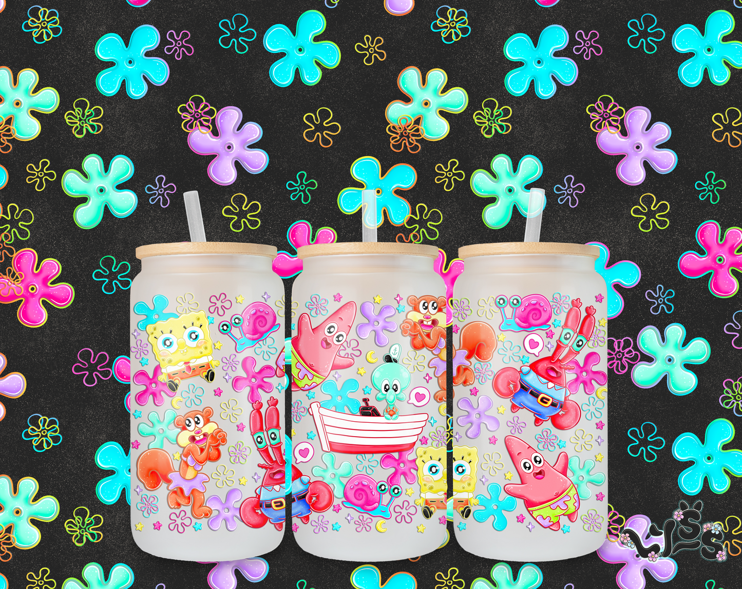 2025 - Lyss Doodles - Tumbler Wrap Files - Bikini Bottom - 25LD007 - 16OZ Wrap