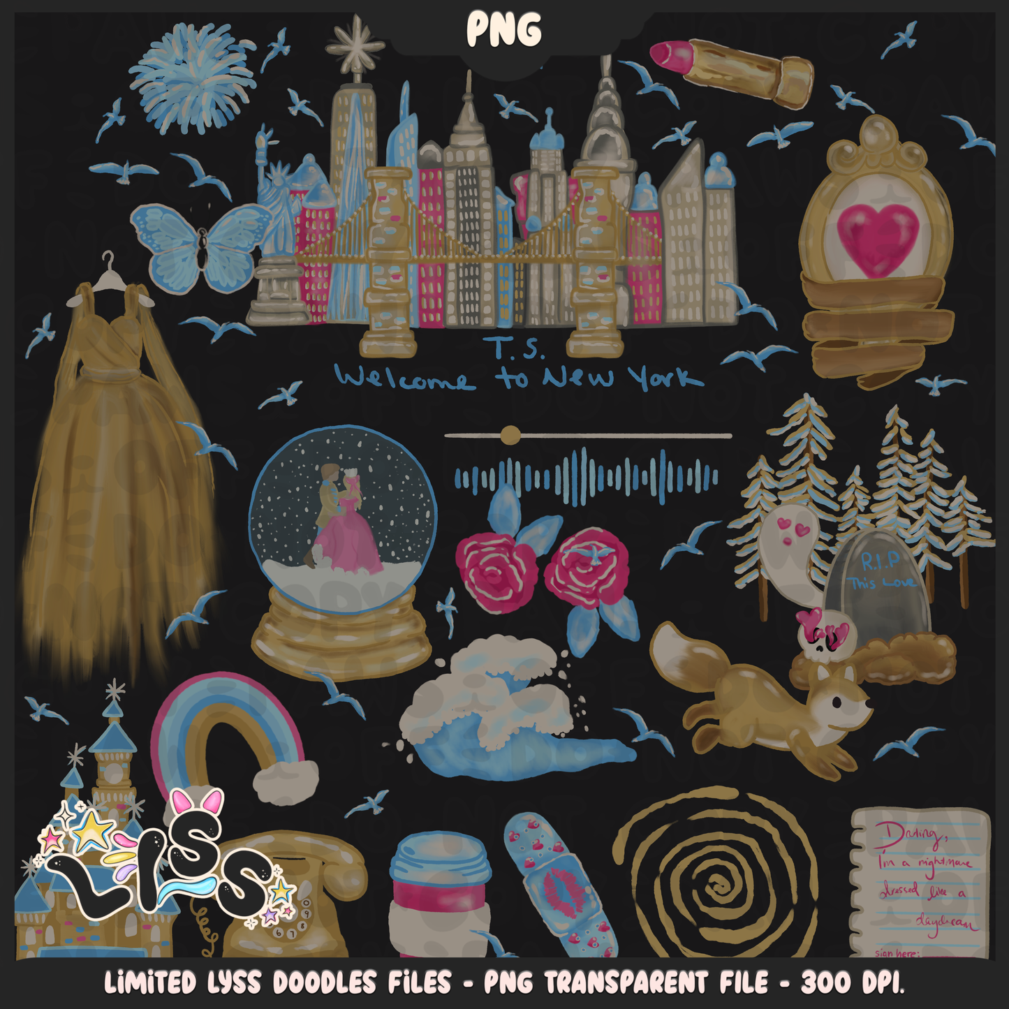 2024 - Lyss Doodles - PNG Files - Tay Collab - Tay Collab - NYC - 24LD022