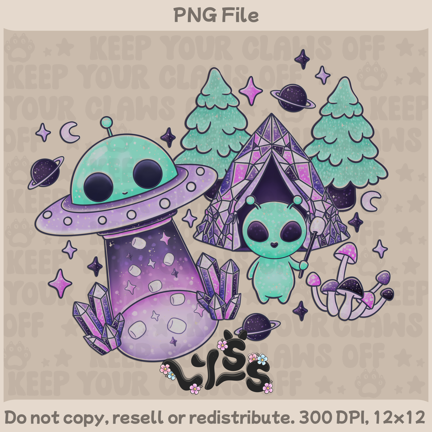 2025 - Lyss Doodles - PNG Files - Amethyst Aliens - 25LD026