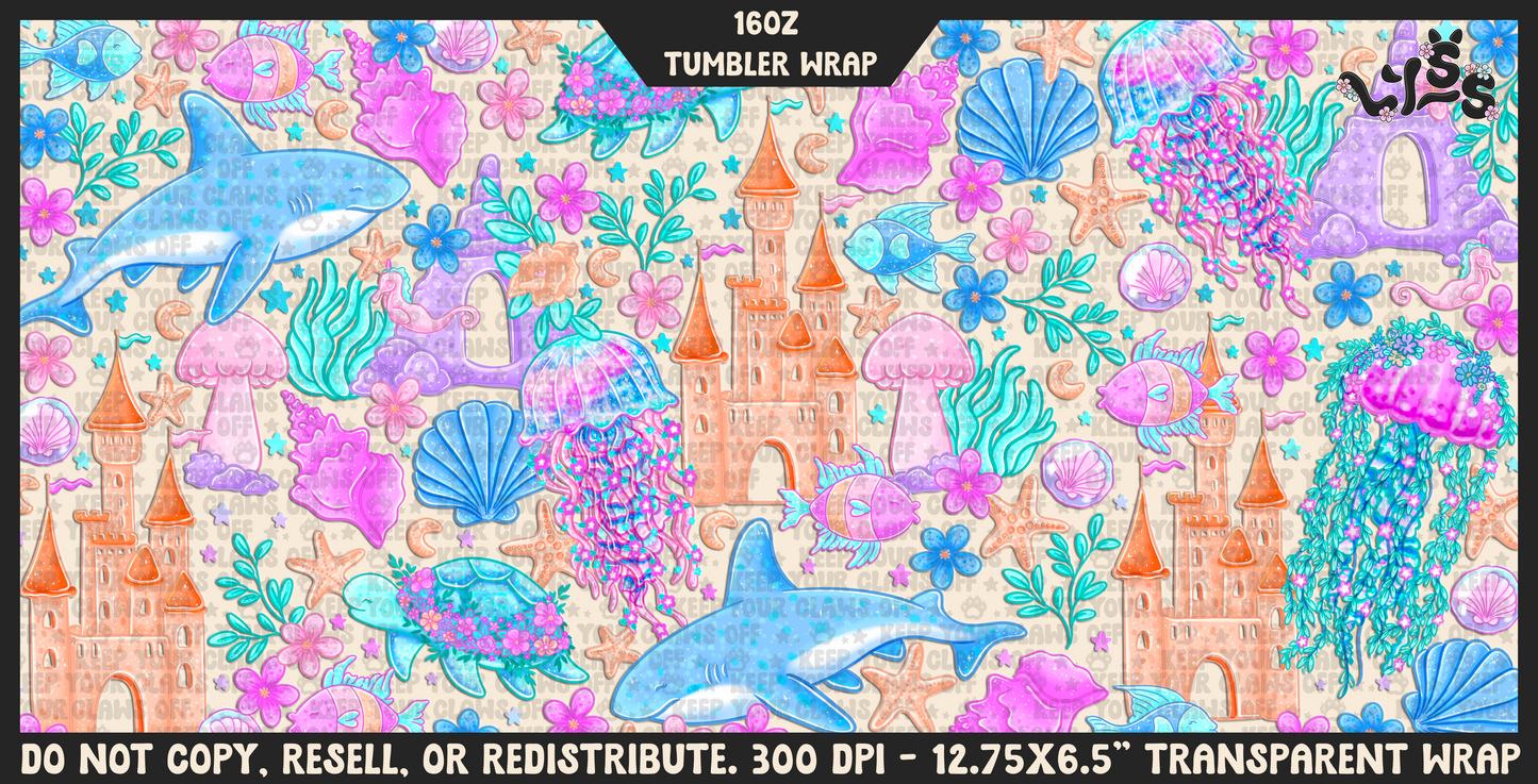 2025 - Lyss Doodles - Tumbler Wrap Files - Magical Ocean - 25LD027