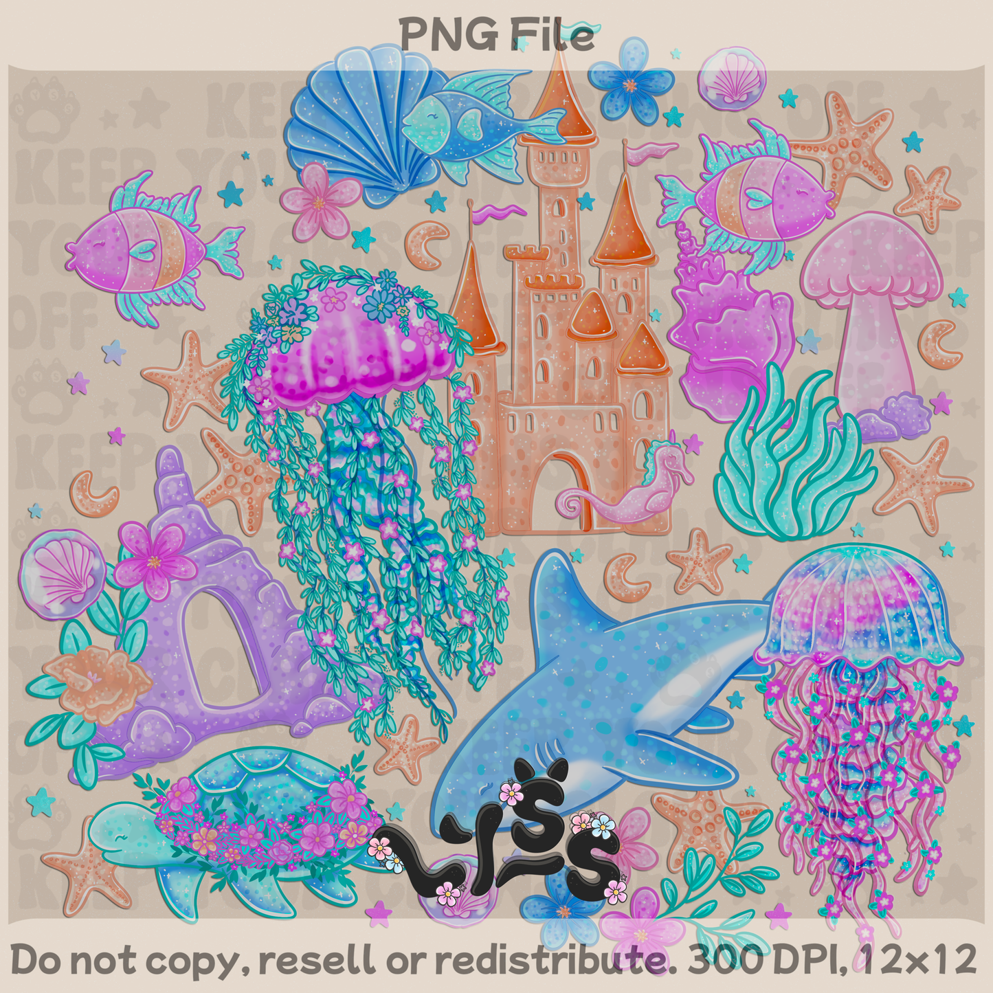 2025 - Lyss Doodles - PNG Files - Magical Ocean - 25LD027