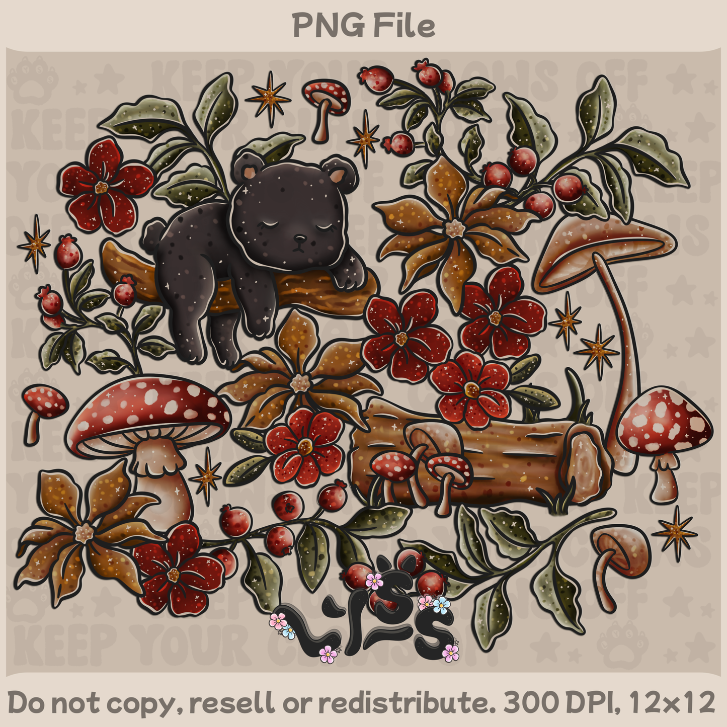 2025 - Lyss Doodles - PNG Files - Cub & Flora - 25LD048