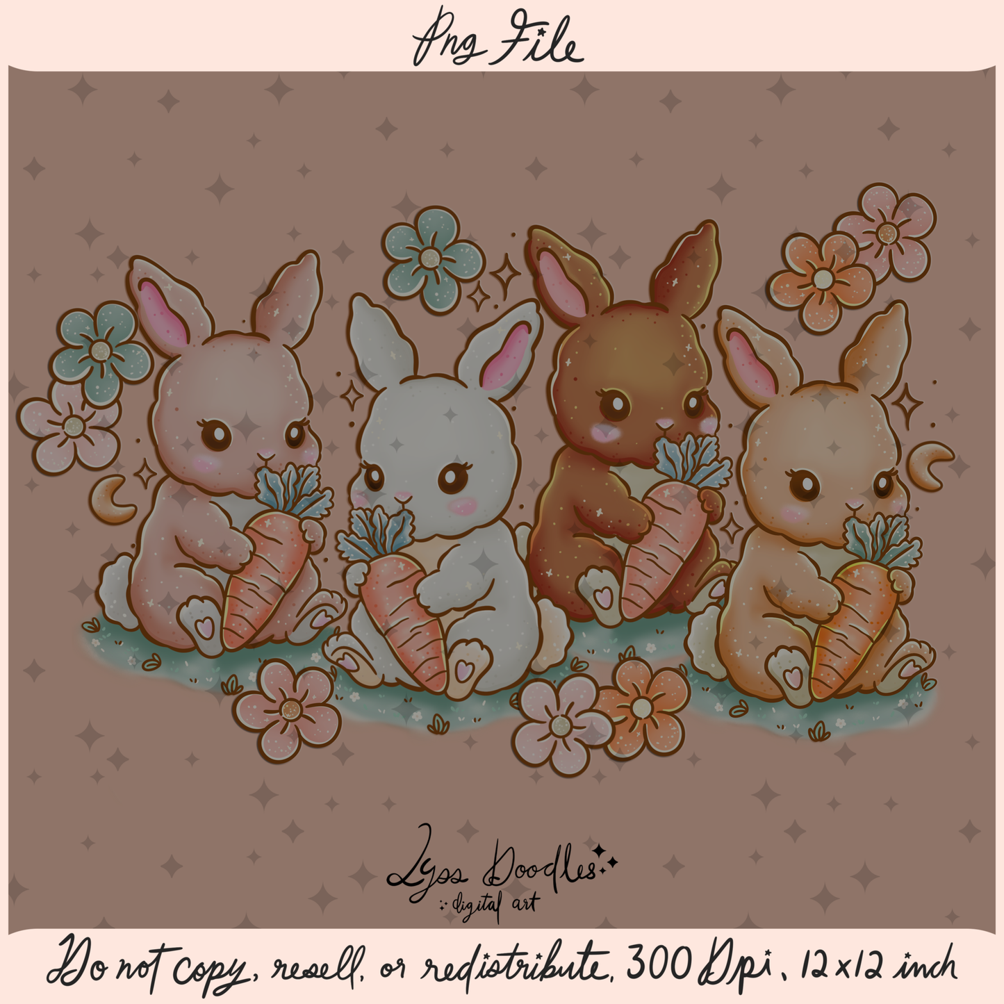 2025 - Lyss Doodles - PNG Files - Bunny Blossom - 25LD012