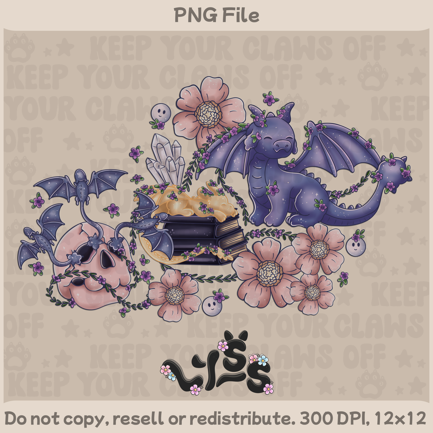 2025 - Lyss Doodles - PNG Files - Dragon Riders - Flora - 25LD019