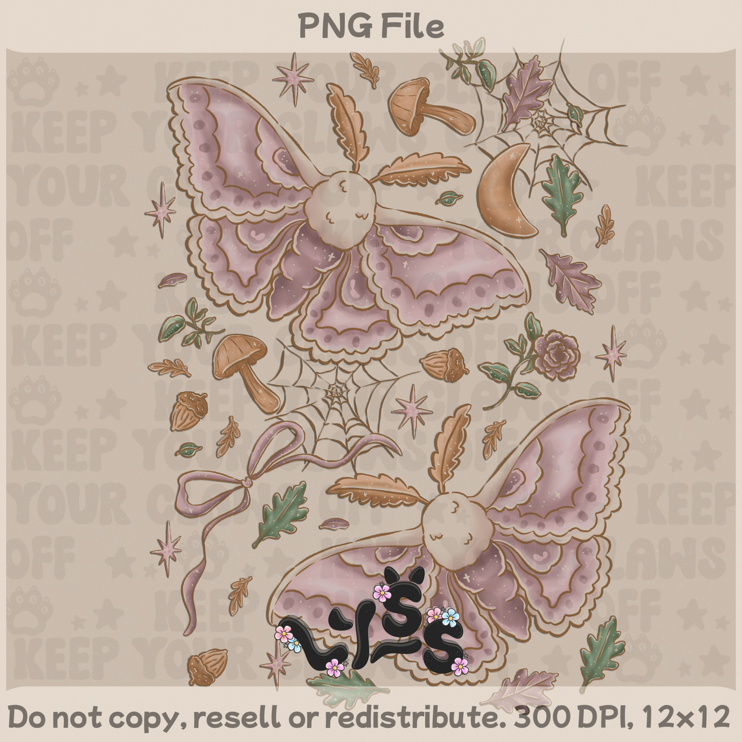 2025 - Lyss Doodles - PNG Files - Blush & Moth - 25LD058