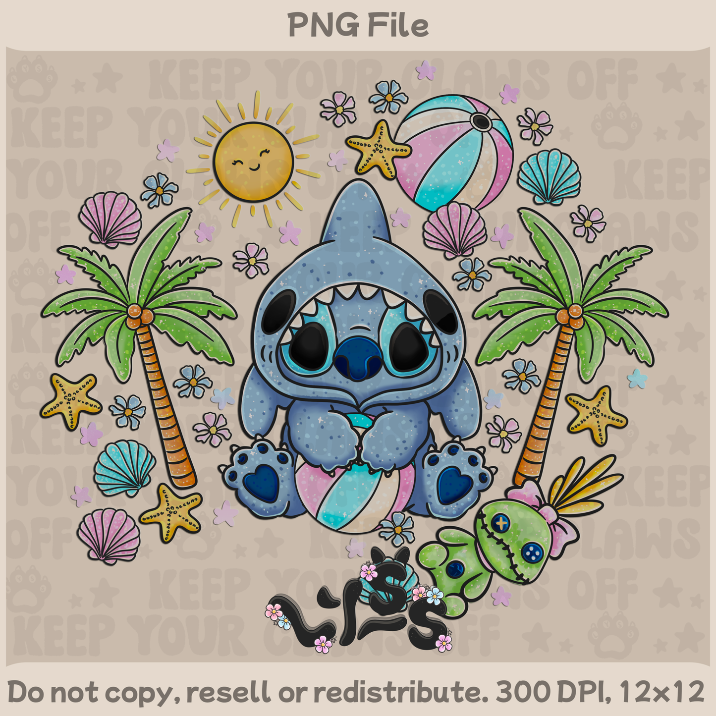 2025 - Lyss Doodles - PNG Files - Summer Monster - 25LD022