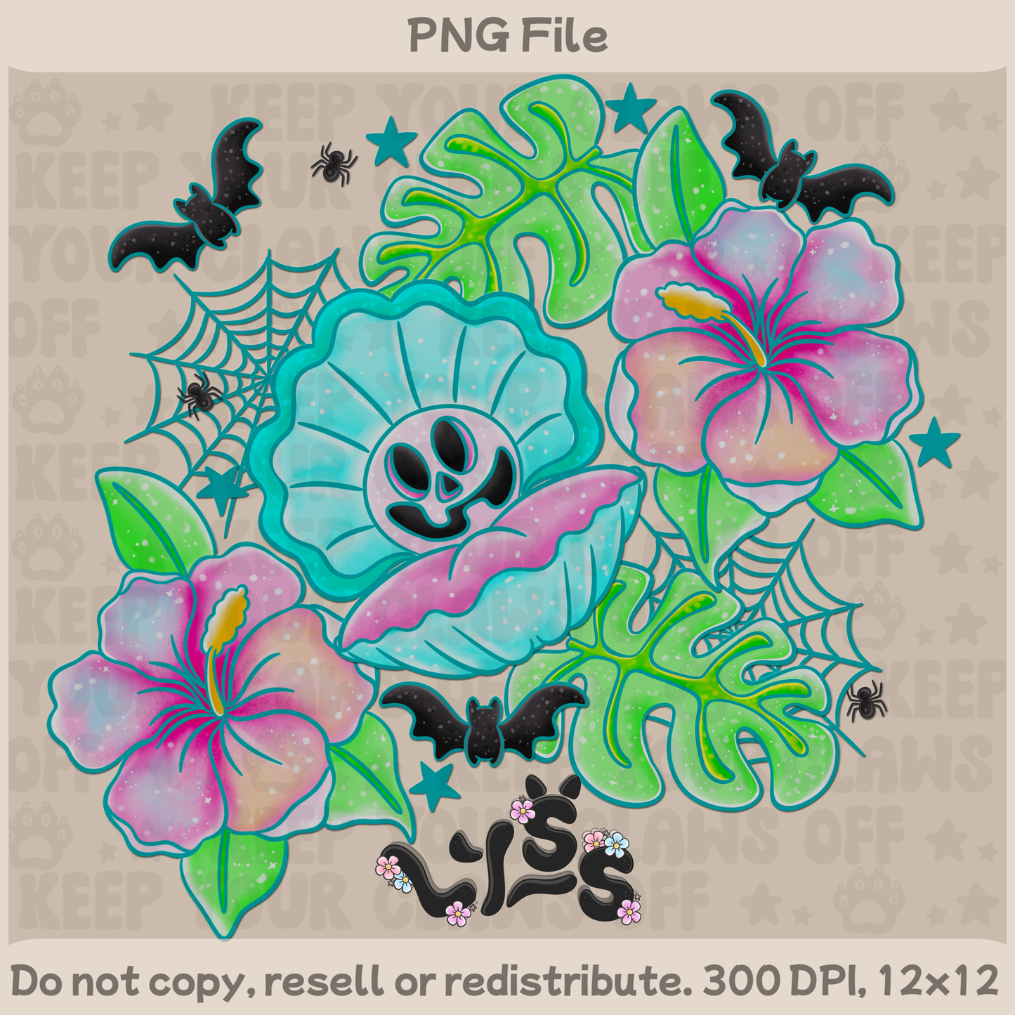 2025 - Lyss Doodles - PNG Files - Spooky Tropical - 25LD035