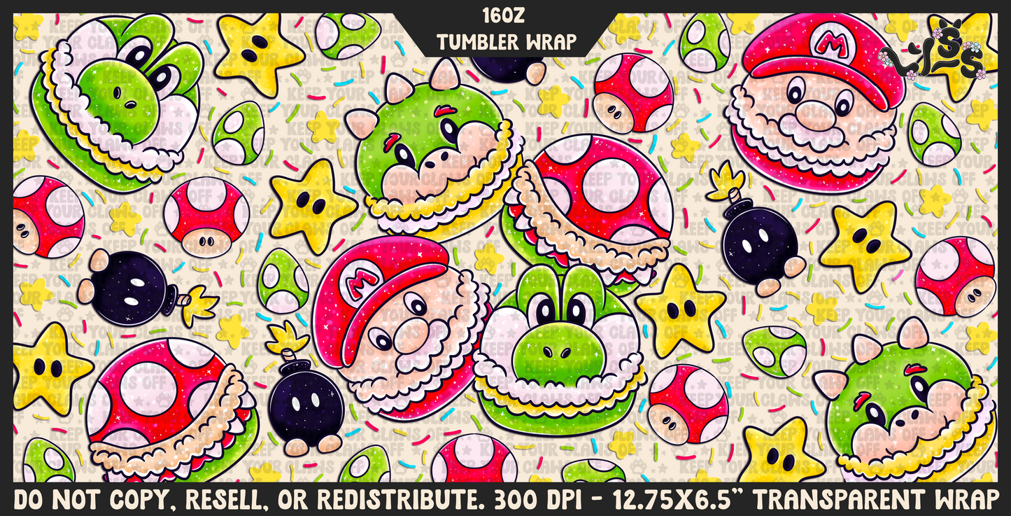 2025 - Lyss Doodles - Tumbler Wrap Files - Macaron Mar10 - 25LD033 - 16OZ Wrap