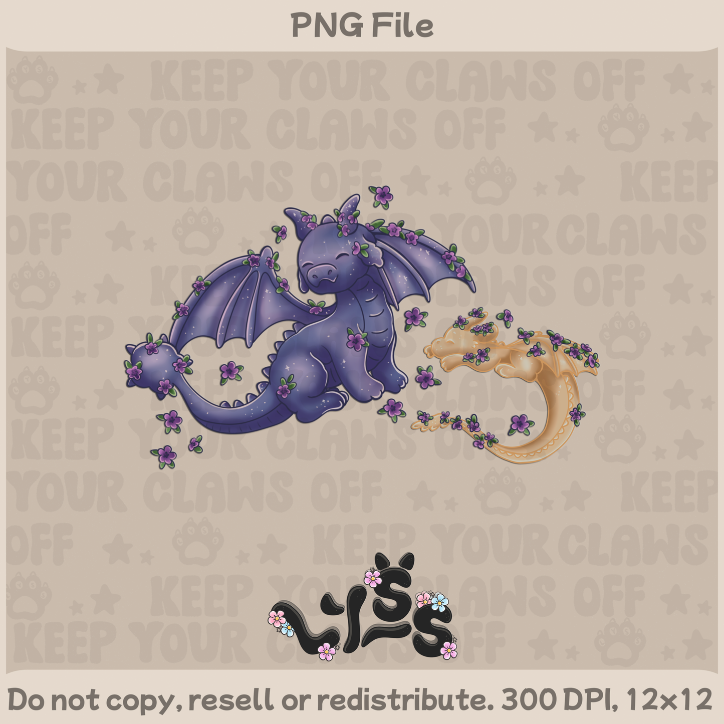 2025 - Lyss Doodles - PNG Files - Dragon Riders - Flora - 25LD019