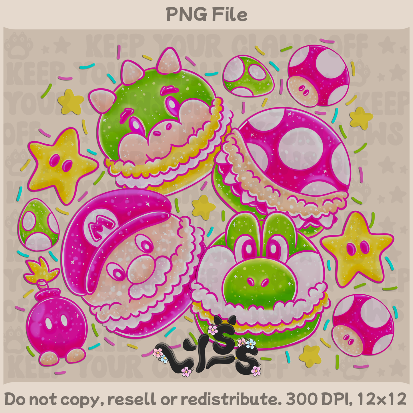 2025 - Lyss Doodles - PNG Files - Macaron Mar10 - 25LD033