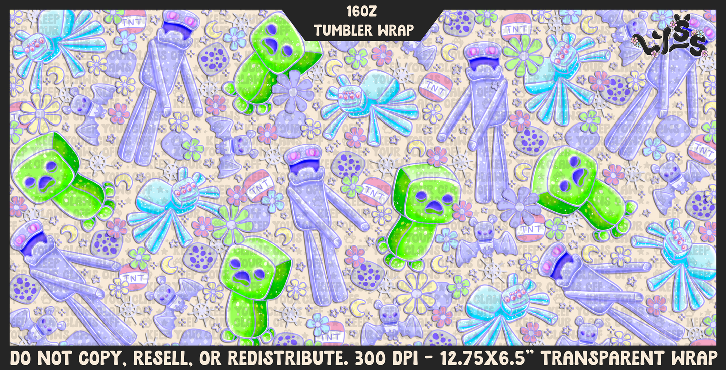 2025 - Lyss Doodles - Tumbler Wrap Files - Girly Caving - 25LD030 - 16OZ Wrap