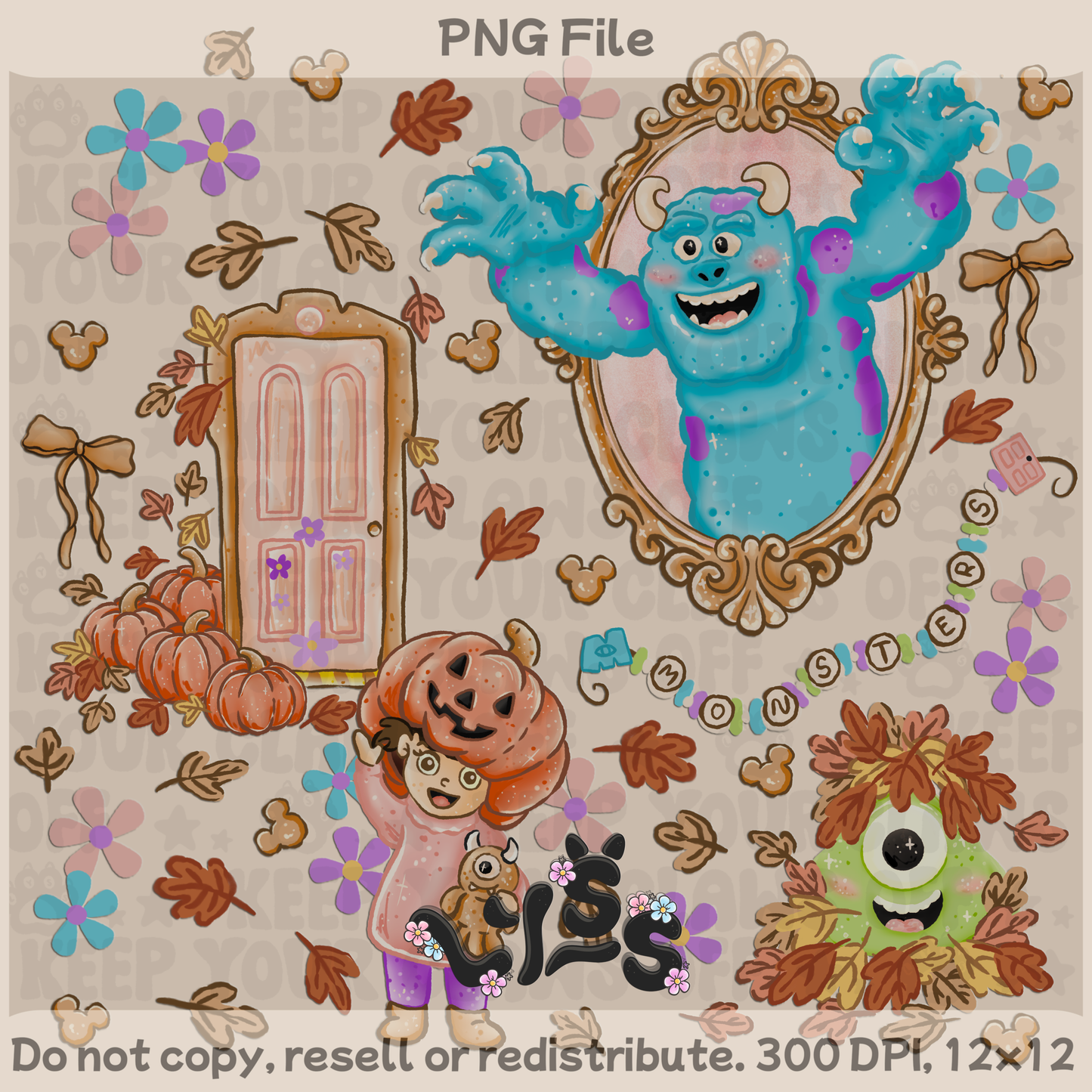2025 - Lyss Doodles - PNG Files - Monsters Frame - 25LD052