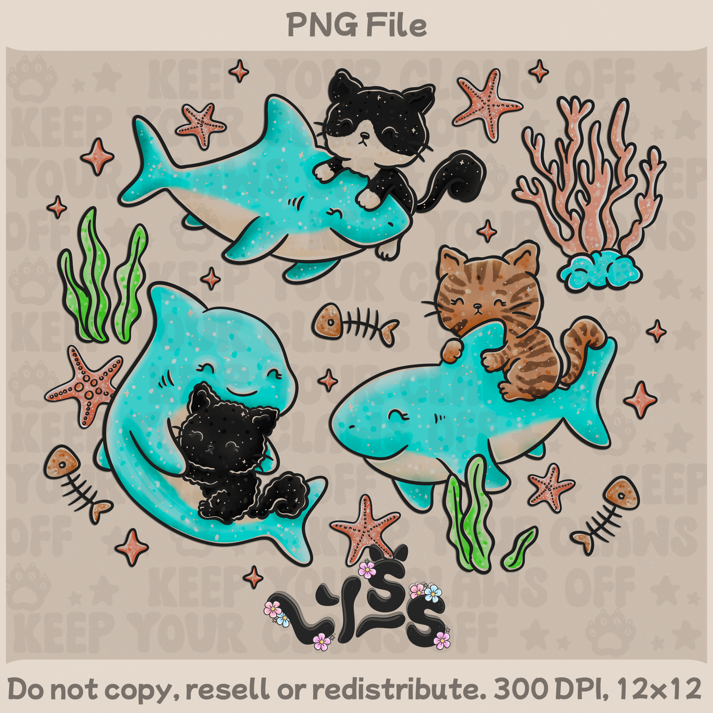 2025 - Lyss Doodles - PNG Files - Jaws & Paws - 25LD050