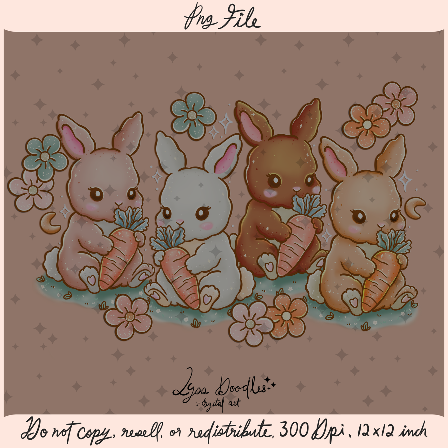 2025 - Lyss Doodles - PNG Files - Bunny Blossom - 25LD012
