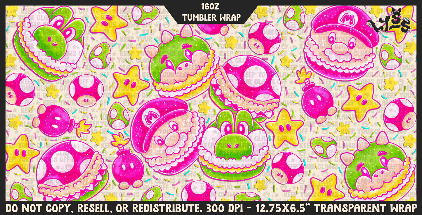 2025 - Lyss Doodles - Tumbler Wrap Files - Macaron Mar10 - 25LD033 - 16OZ Wrap