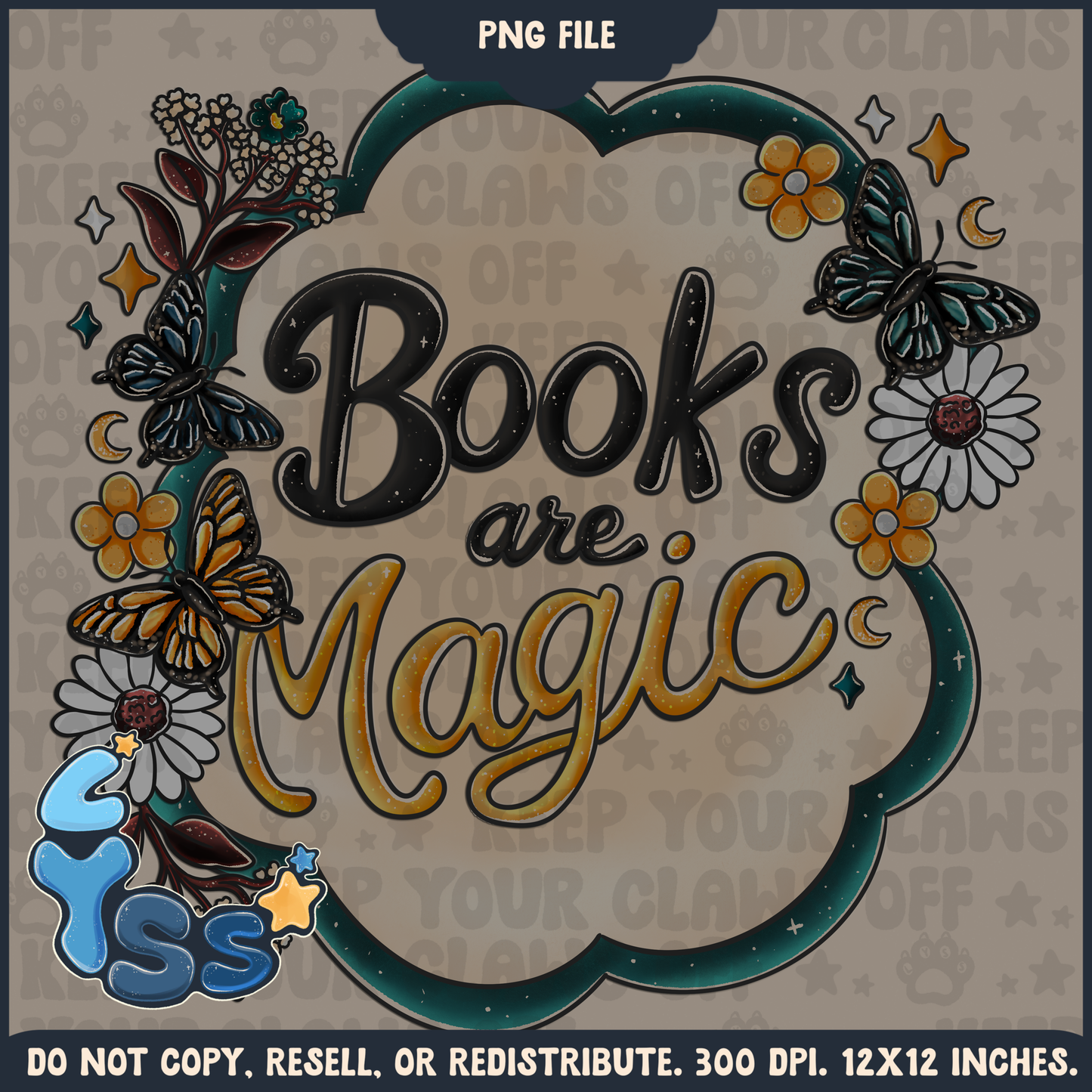 2025 - Lyss Doodles - PNG Files - Bookish Garden - 25LD009