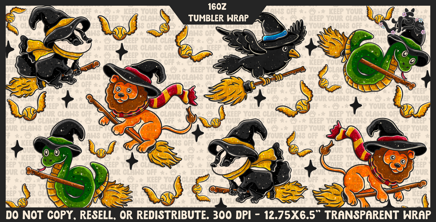 2025 - Lyss Doodles - Tumbler Wrap Files - HP Animals - 25LD039 - 16OZ Tumbler Wrap