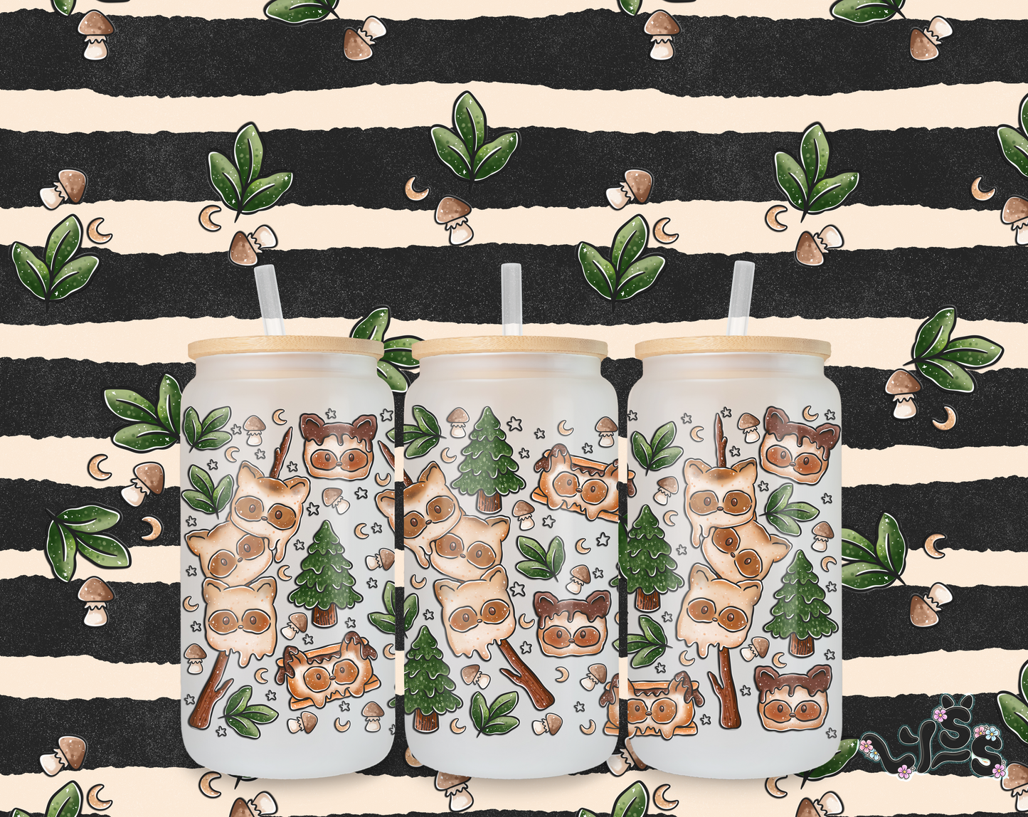 2025 - Lyss Doodles - Tumbler Wrap Files - Smore Bandit - 25LD042 - 16OZ Tumbler Wrap