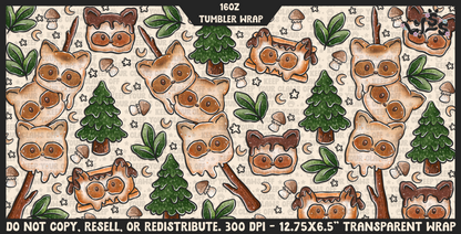 2025 - Lyss Doodles -  Tumbler Wrap Files - Smore Bandit - 25LD042 - 16OZ Tumbler Wrap
