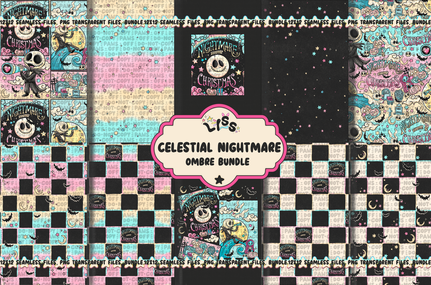 Lyss Doodles - Seamless - BUNDLES - Celestial Nightmare - 24LD036