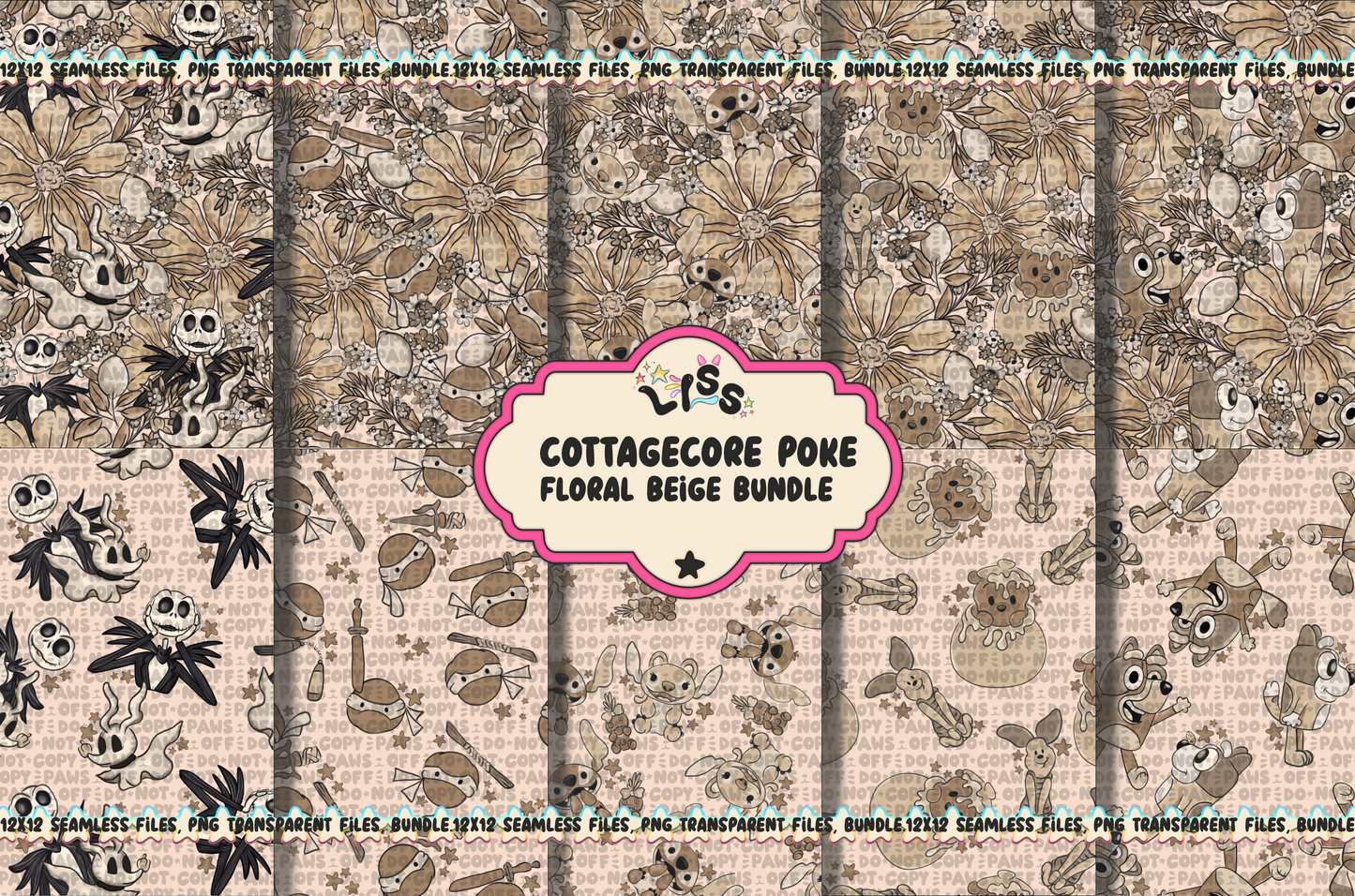 2024 - Lyss Doodles - Seamless - BUNDLES - Beige Collection - 24LD014