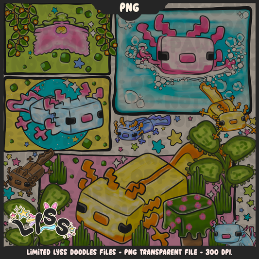 2023 - Lyss Doodles -  PNG Files - Block Game - Cutesy Lush Cave - 23LD019
